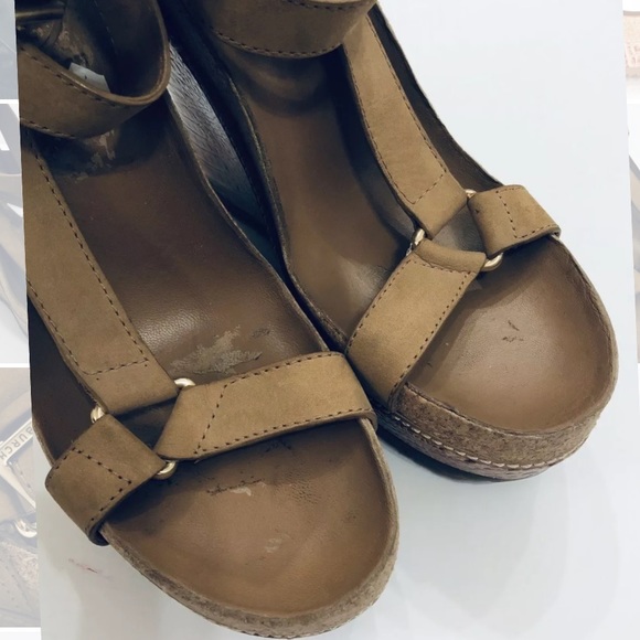Tory Burch Brenden Sz EU 38 US 8 7.5 wedge beige - Picture 8 of 8